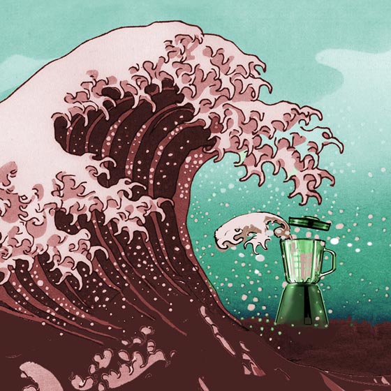 great wave of juice illustration