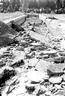 The remains of Crematoria II of Auschwitz-Birkenau taken by the authors: the undressing room