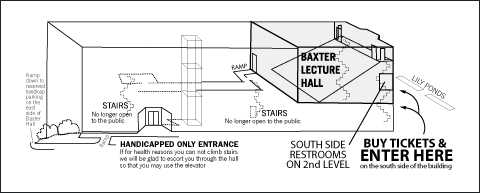 Baxter Hall Ticket and Entrance diagram