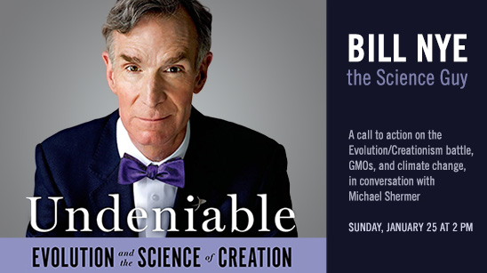 See Bill Nye this Sunday at Caltech. Order tickets by phone or online.