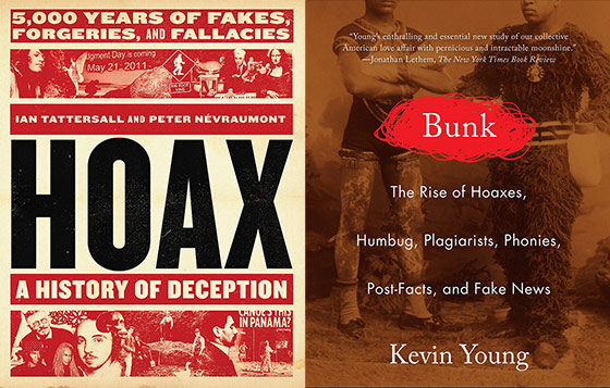 Hoax and Bunk book covers side by side