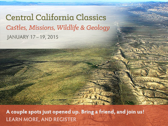 A couple spots just opened up for our January tour of Central California. Bring a friend and join us!