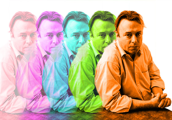 Christopher Hitchens (1949–2011), remixed by W. Bull from original photograph by Fri Tanke [CC BY 3.0], via Wikimedia Commons.