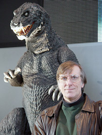 Ed Godziszewski (right) pictured with Godzilla, King of the Monsters (left)