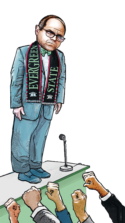 Illustration of President of Evergreen State College, George S. Bridges