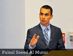 Faisal Saeed Al Mutar speaking