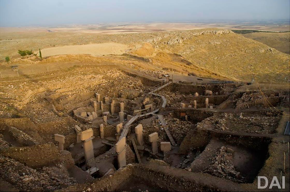 View of Göbekli Tepe excavation