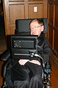 Stephen Hawking in his computer chair