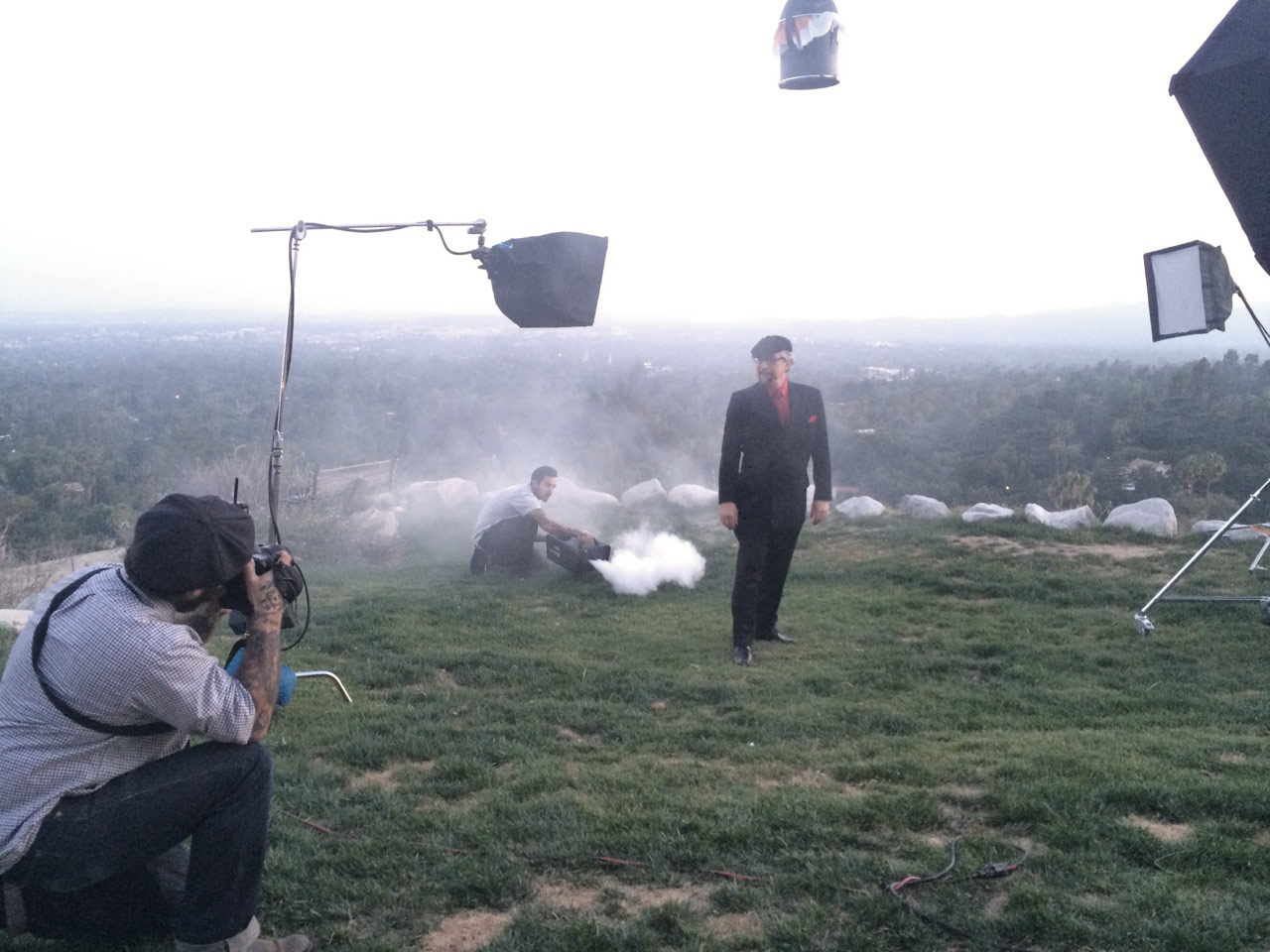 Jamy Ian Swiss in a photoshoot, at the home of Michael Shermer, after the 2015 Skeptics Society Conference