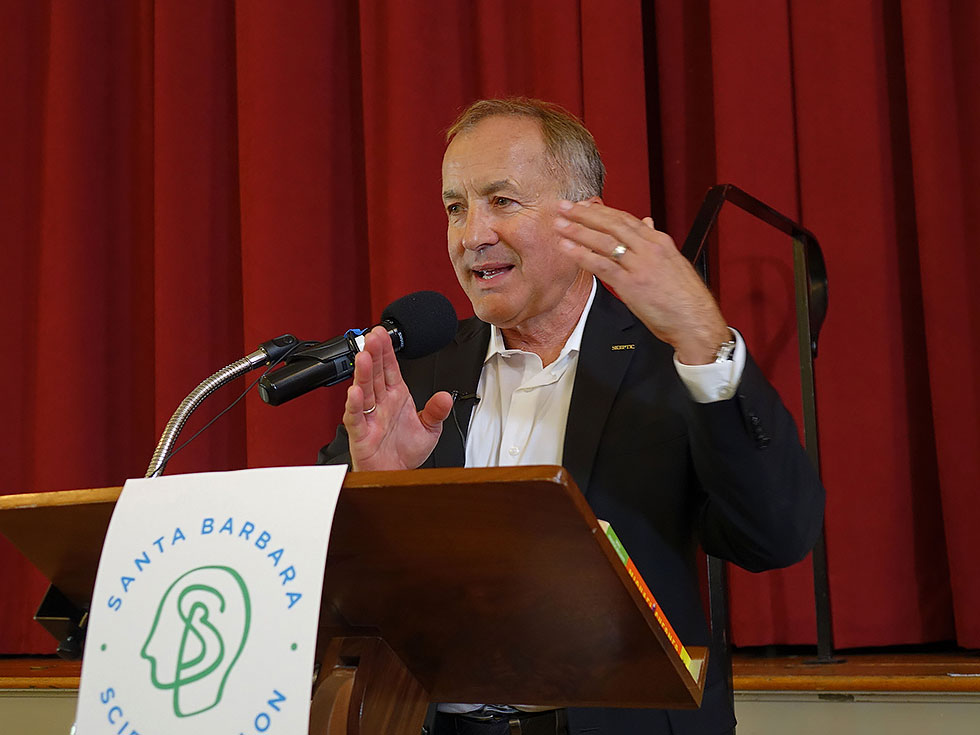 Michael Shermer in Santa Barbara 2019 (photo by Robert Bernstein)