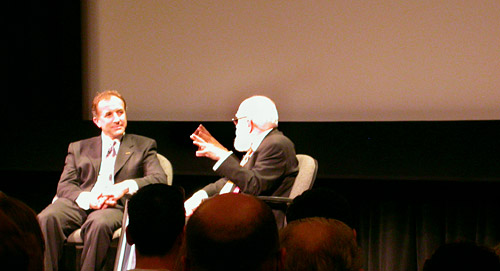 photo of Michael Shermer and James Randi