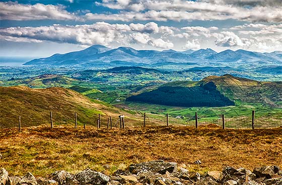 Scene in the Mourne Mountains, County Down, Northern Ireland.