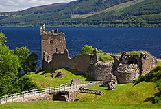 Ruins of Urquhart Castle near Loch Ness