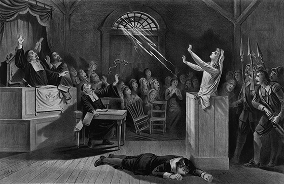 Salem Witch Trials as depicted by Joseph Baker in 1892