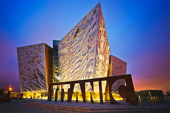 Sunset over Belfast Titanic