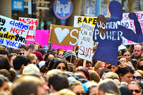 The first SlutWalk in Toronto, Ontario, April 3, 2011 (Photo by Anton Bielousov (Own work: Slutwalk (Toronto, ON)) [CC BY 3.0], via Wikimedia Commons)