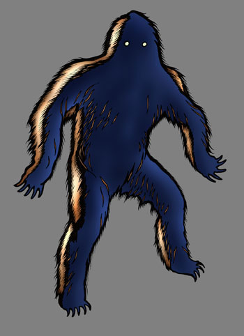 Image of silhouette of yeti-like creature