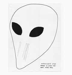 FIGURE 1: a typical face drawn by a self-claimed UFO abductee