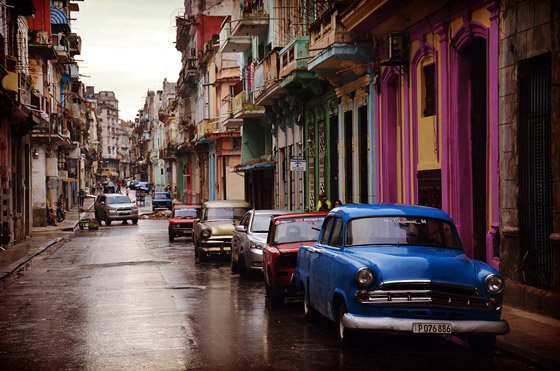 colorful parked cars