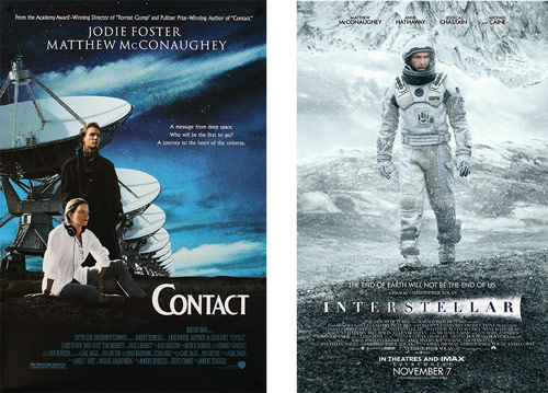 Contact and Interstellar (posters)