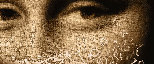 The Da Vinci Code, close-up of book cover