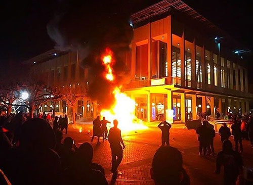 UC Berkeley, Sproul Hall Plaza, February 1 2017.