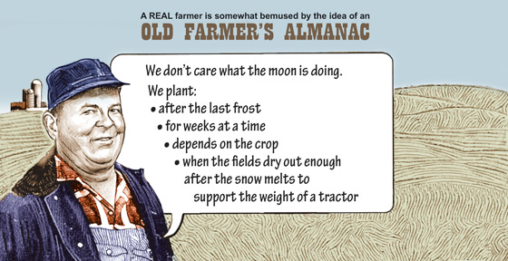 A real farmer is somewhat bemused by the idea of an old farmer's almanac.