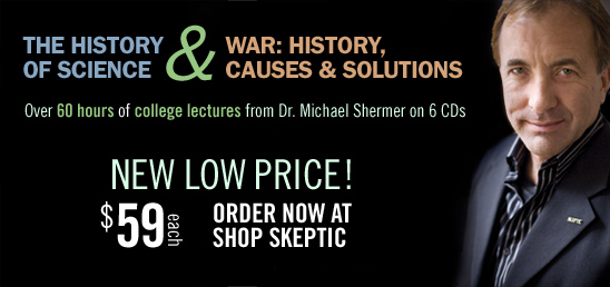 Dr. Michael Shermer's college lectures available at Shop SKeptic for $59 each