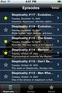 screenshot from Skepticality app version 1.7.3