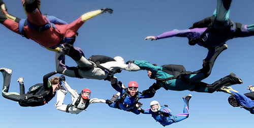 skydiving formation photo by David Hatherley. Used with permission.