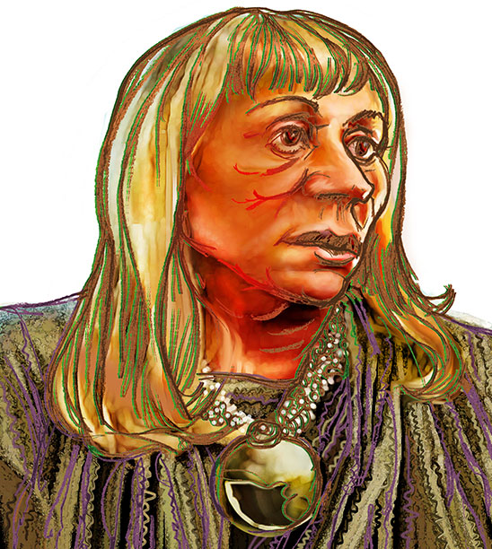 Sylvia Browne illustration (copyright 2013 by Pat Linse)